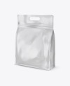 Glossy Stand-up Food Bag Mockup - Half Side View