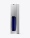 Metallic Box with Bottle Mockup - Half Side View
