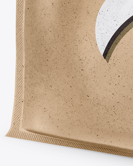 Kraft Paper Stand-up Food Bag Mockup - Half Side View