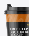 Coffee Cup With Sleeve Mockup - Front View