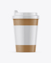 Paper Coffee Cup With Sleeve Mockup - Front View