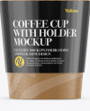 Paper Coffee Cup With Sleeve Mockup - Front View