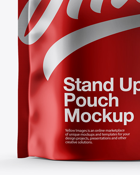 Metallic Stand-Up Pouch Mockup - Front View