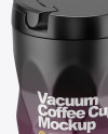 420ml Matte Vacuum Coffee Cup Mockup (High-Angle Shot)