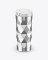 420ml Stainless Steel Vacuum Coffee Cup Mockup (High-Angle Shot)