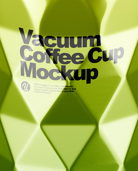 420ml Stainless Steel Vacuum Coffee Cup Mockup (High-Angle Shot)