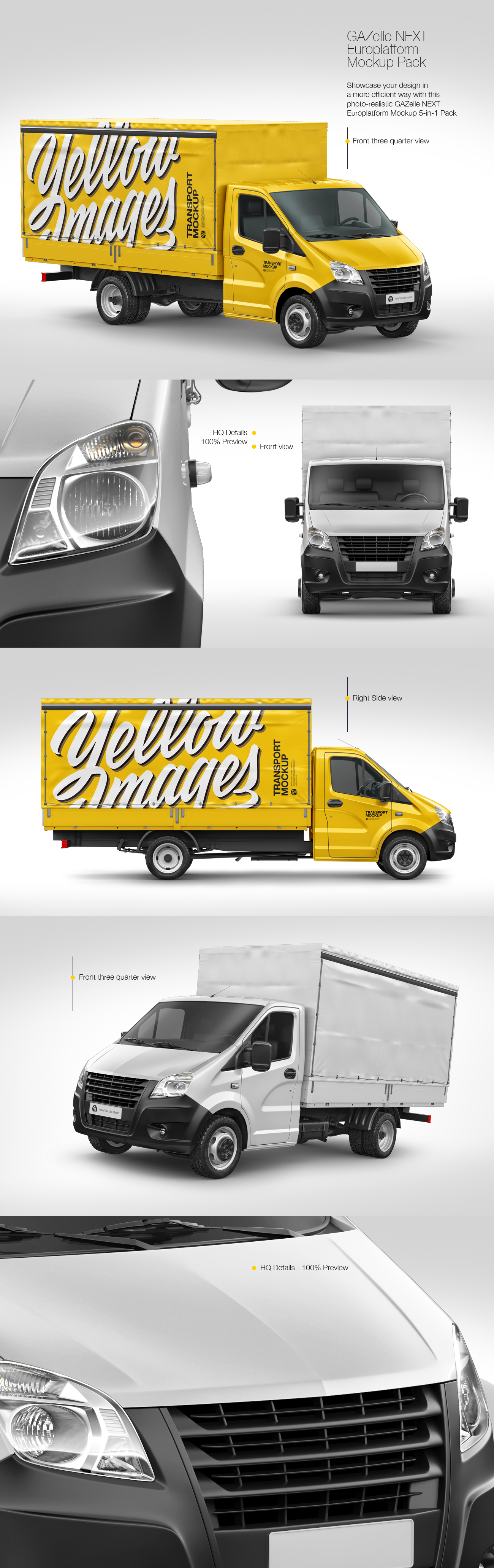 GAZelle NEXT Europlatform Mockup Pack on Yellow Images Creative Store