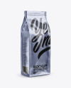 Glossy Metallic Coffee Bag Mockup - Half Side View