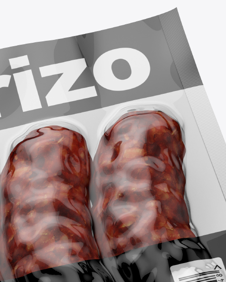 Pack W/ Chorizo Mockup - Half Side View (High-Angle Shot)