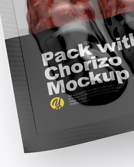 Pack W/ Chorizo Mockup - Half Side View (High-Angle Shot)