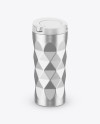 420ml Matte Stainless Steel Vacuum Coffee Cup Mockup (High-Angle Shot)