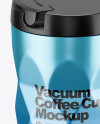 420ml Matte Stainless Steel Vacuum Coffee Cup Mockup (High-Angle Shot)