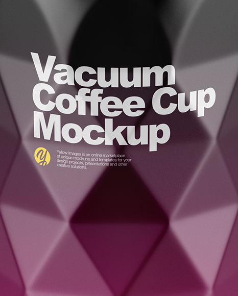 420ml Opened Matte Vacuum Coffee Cup Mockup (High-Angle Shot)