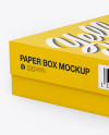 Square Paper Box Mockup - Half Side View