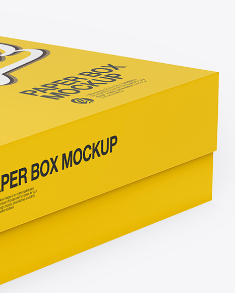 Square Paper Box Mockup - Half Side View