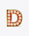 Letter D Light Bulb Sign Mockup