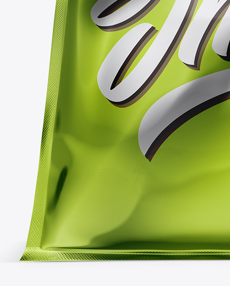 Metallic Stand-up Food Bag Mockup - Hero Shot