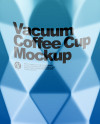 420ml Opened Matte Stainless Steel Vacuum Coffee Cup Mockup (High-Angle Shot)