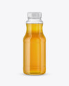 Clear Glass Bottle with Apple Juice Mockup