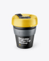 Reusable Coffee Cup Mockup - Front View (High-Angle Shot)