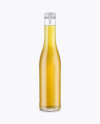 Clear Glass Bottle With Yellow Drink Mockup