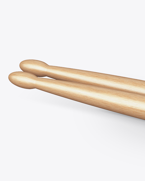 Wooden Drumsticks Mockup - Half Side View