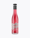 Clear Glass Bottle With Pink Drink Mockup Clear Glass Bottle With Pink Drink Mockup