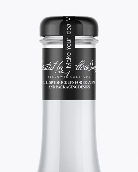 Clear Glass Bottle With Grey Drink Mockup