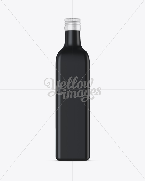 0.75L Black Glass Olive Oil Bottle Mockup