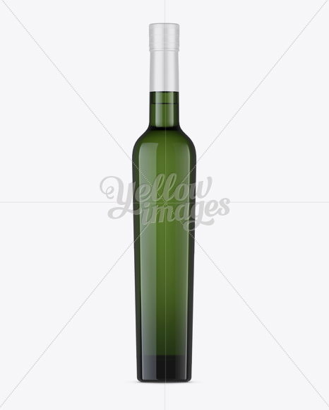 Green Glass Liquor Bottle Mockup - Front View