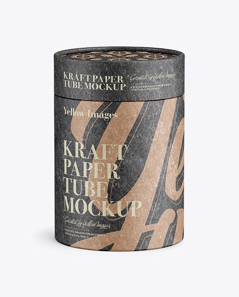 Close Kraft Paper Tube Mockup