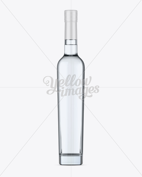 Clear Glass Liquor Bottle Mockup - Front View