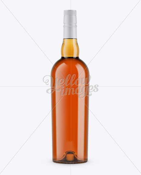 Clear Glass Whiskey Bottle Mockup - Front View Clear Glass Whiskey Bottle Mockup - Front View