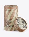 Opened Kraft Paper Tube Mockup