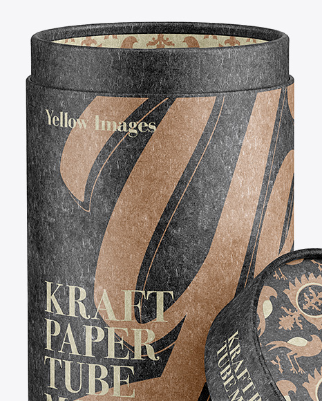 Opened Kraft Paper Tube Mockup