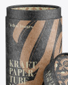 Opened Kraft Paper Tube Mockup