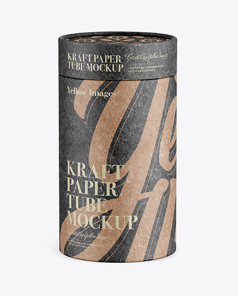 Close Kraft Paper Tube Mockup