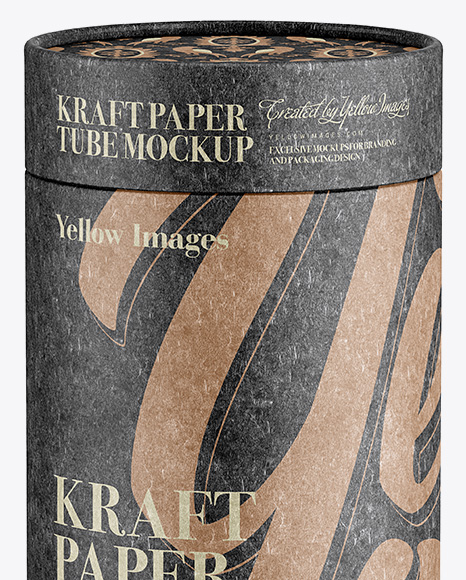 Close Kraft Paper Tube Mockup