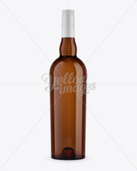 Amber Liquor Bottle Mockup (Front View)