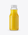 Clear Glass Bottle with Orange Juice Mockup