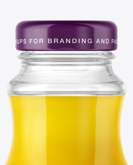 Clear Glass Bottle with Orange Juice Mockup