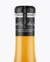 Clear Glass Bottle With Orange Drink Mockup Clear Glass Bottle With Orange Drink Mockup