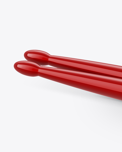 Glossy Drumsticks in Paper Holder Mockup - Half Side View