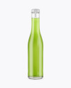 Clear Glass Bottle With Green Drink Mockup Clear Glass Bottle With Green Drink Mockup