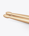 Wooden Drumsticks Mockup - Half Side View Wooden Drumsticks Mockup - Half Side View