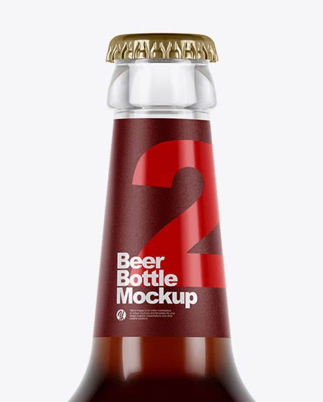 Clear Glass Brown Ale Bottle Mockup - Free Download Images High Quality