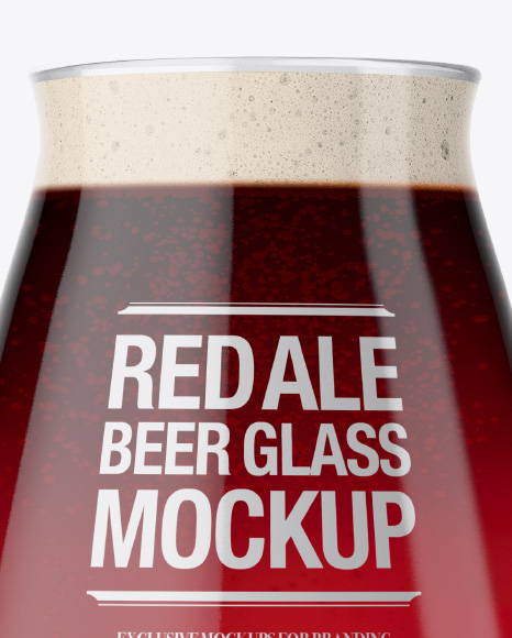 Teku Glass With Red Ale Beer Mockup