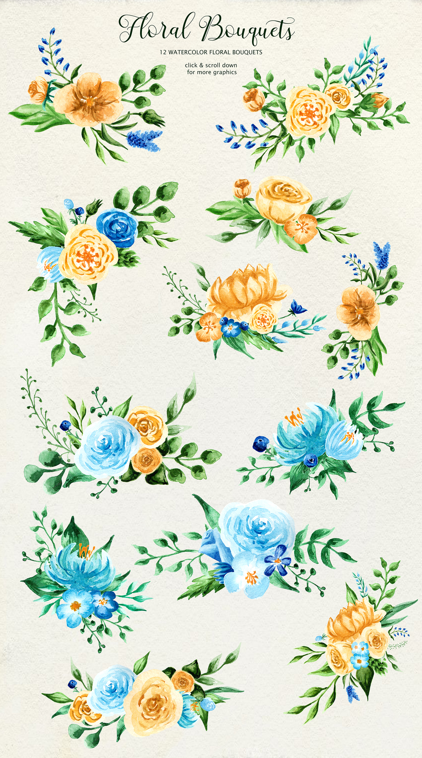 Birth of Watercolor Flower Set