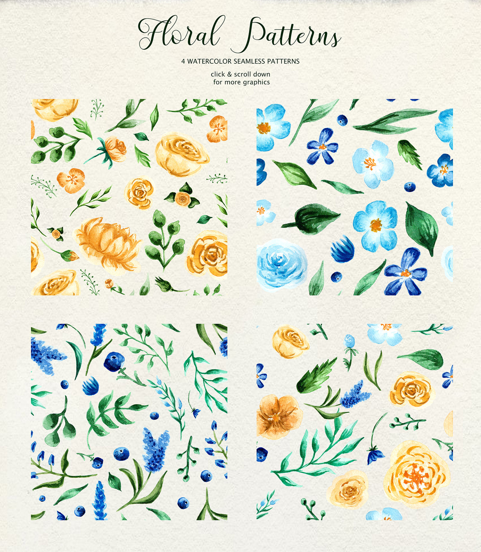 Birth of Watercolor Flower Set