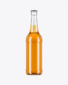 Clear Glass Orange Drink Bottle Mockup